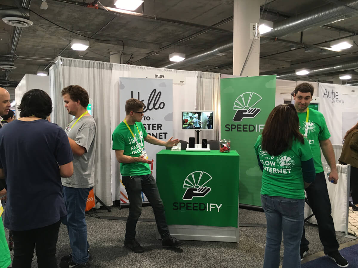 The Speedify Mobile booth at CES 2016
