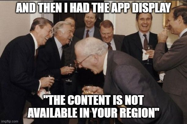 Apps and services not available in your region